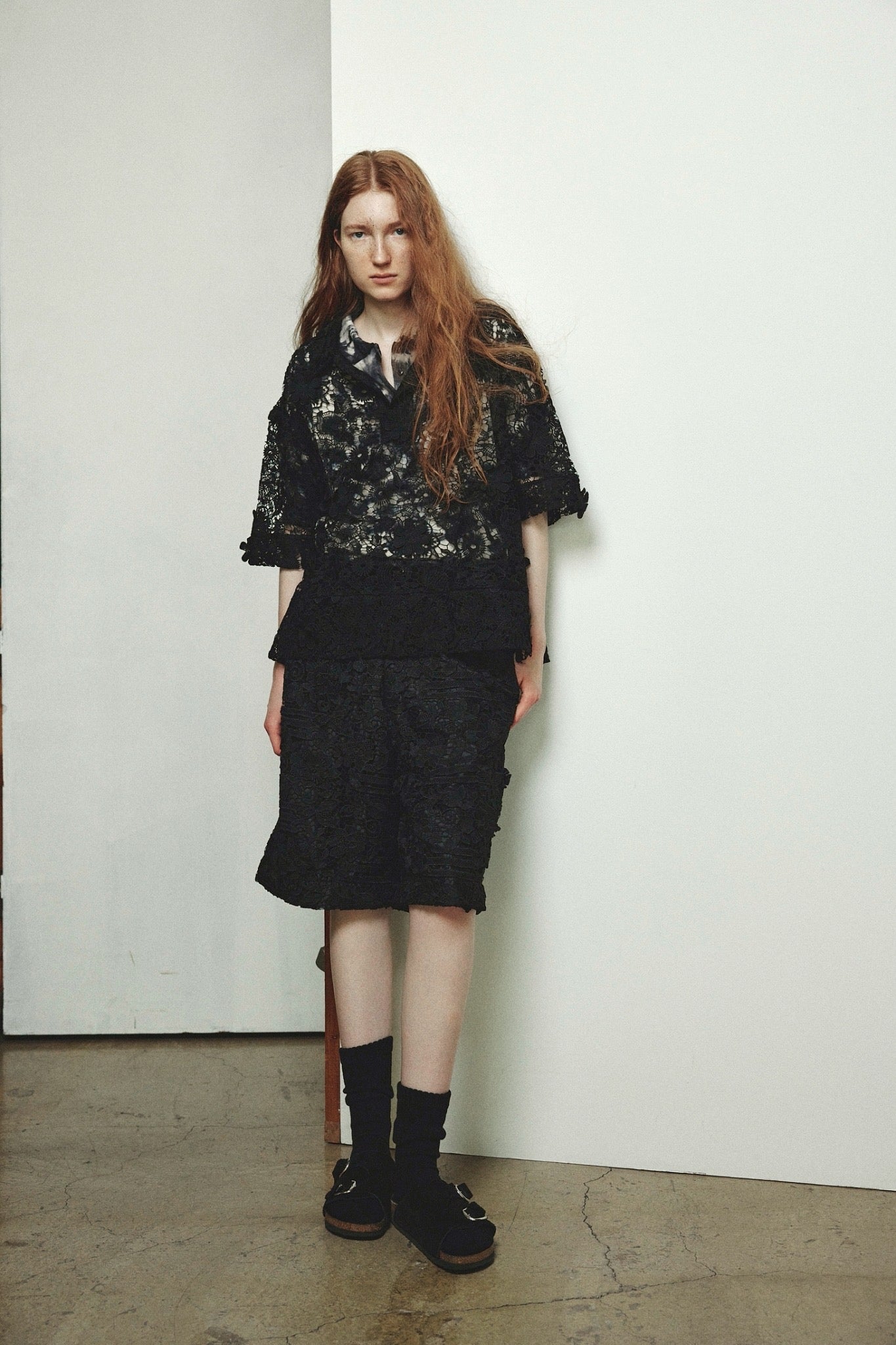 LAYAS - レイヤーズ SHIRT LACE SKIPPER S/S P/O - BLACK