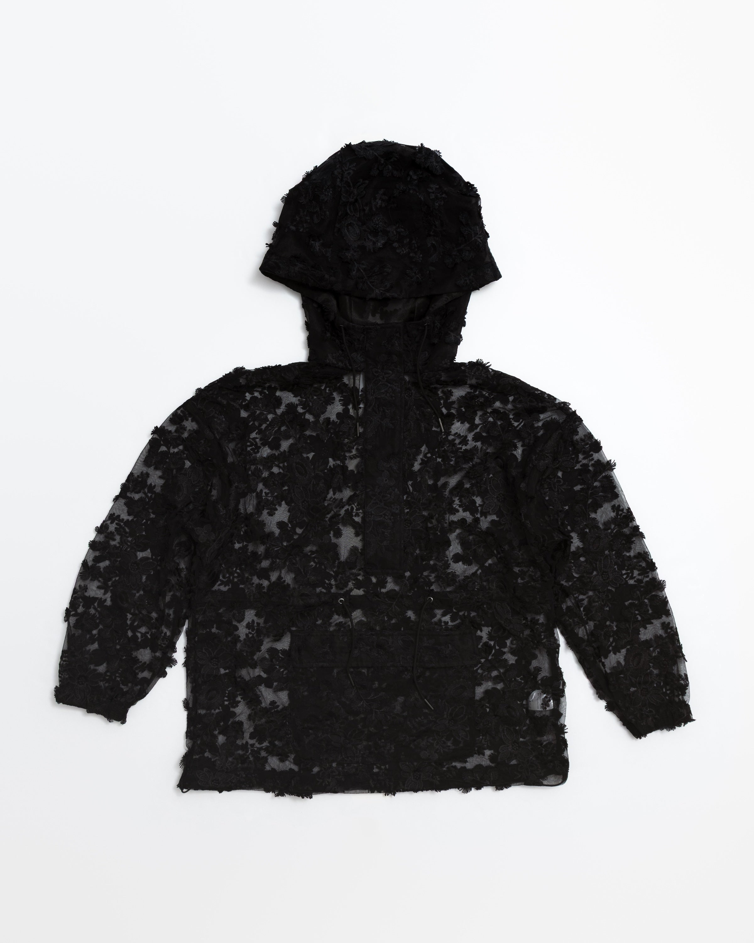 LAYAS - レイヤーズ OUTER JACQUARD LACE ANORAK F BLACK
