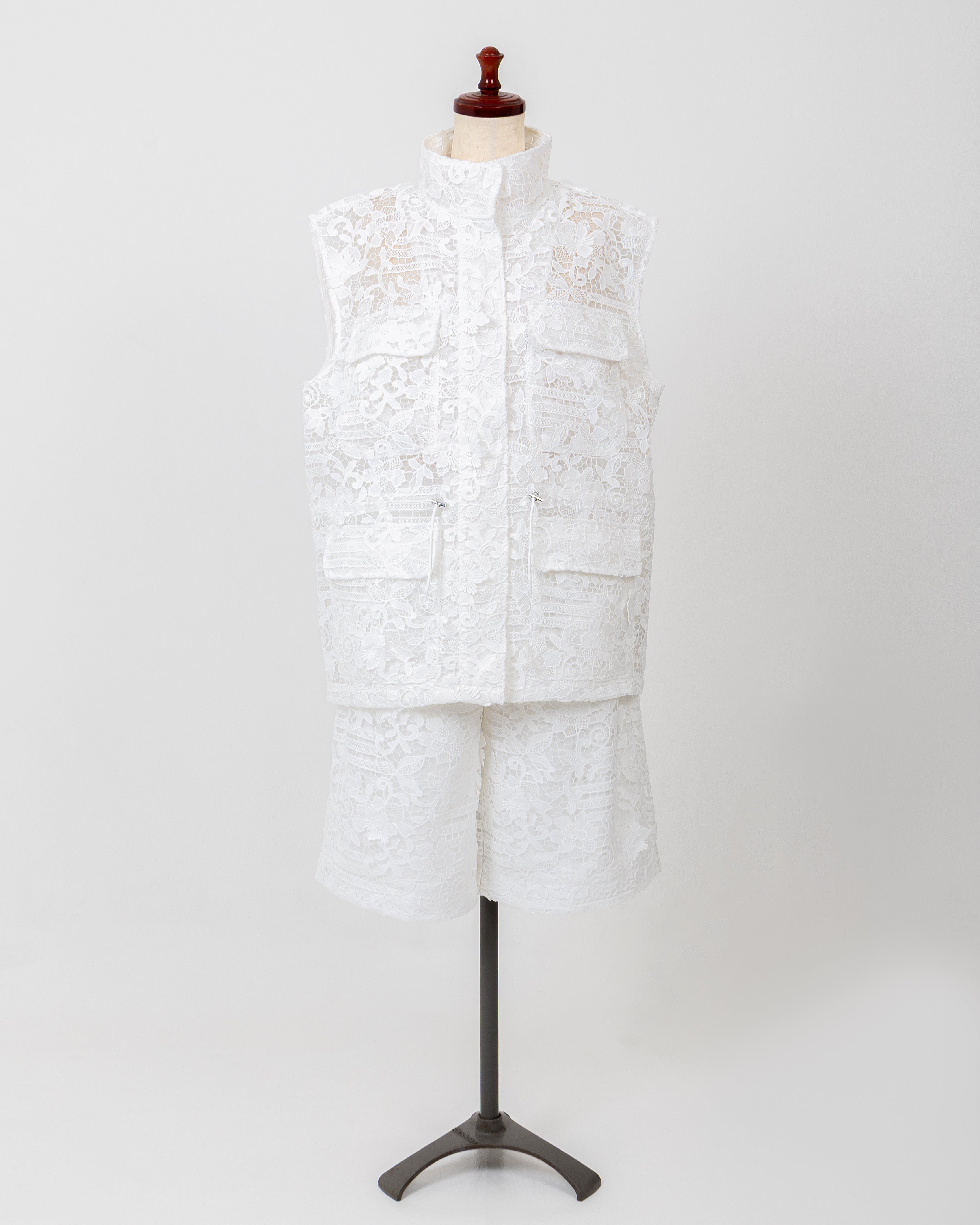LAYAS - レイヤーズ OUTER LACE VEST - WHITE