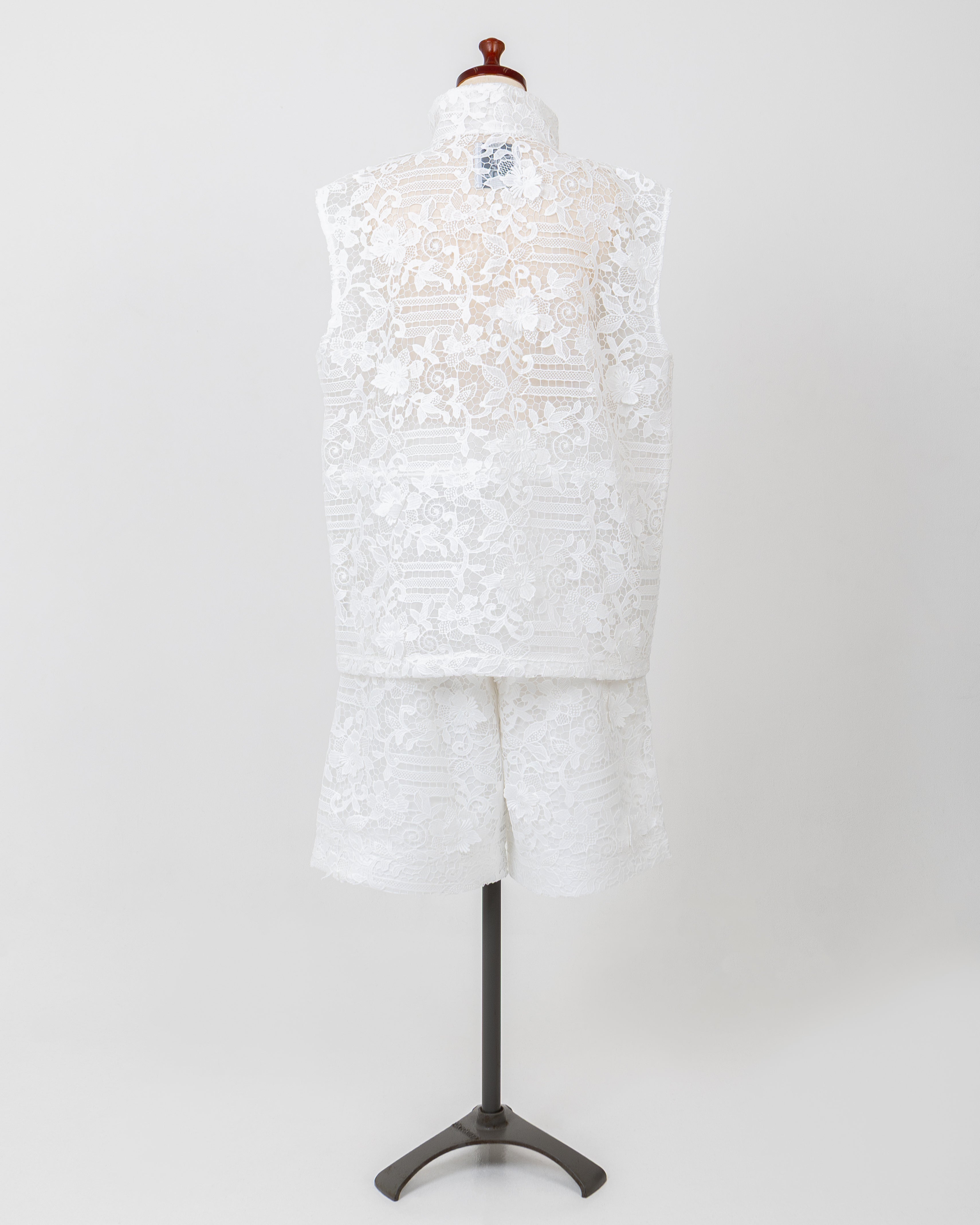 LAYAS - レイヤーズ OUTER LACE VEST - WHITE