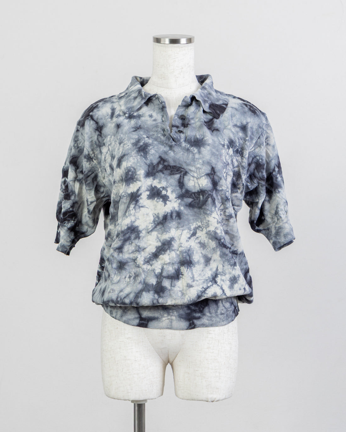 TIE DYE POLO S/S - BLACK