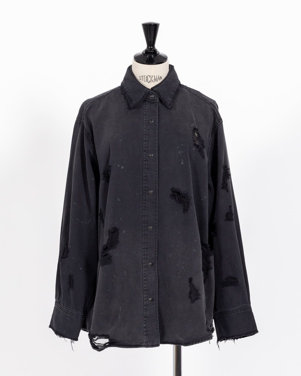 株式会社EUREKA TOPS DENIM DAMEGE SHIRT - BLACK