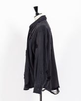 株式会社EUREKA TOPS DENIM DAMEGE SHIRT - BLACK