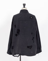 株式会社EUREKA TOPS DENIM DAMEGE SHIRT - BLACK