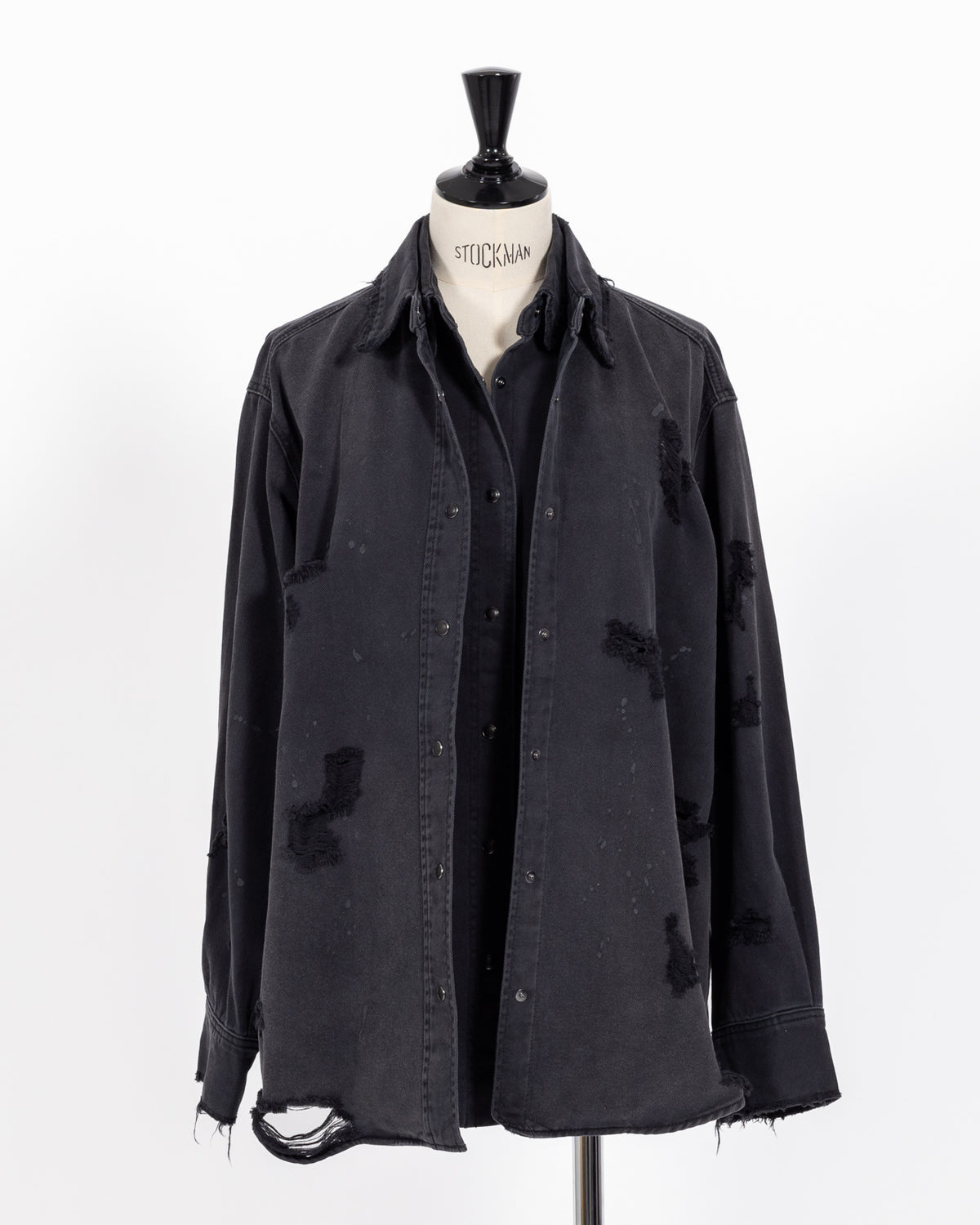 株式会社EUREKA TOPS DENIM DAMEGE SHIRT - BLACK