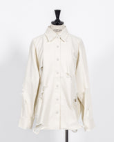 株式会社EUREKA TOPS DENIM DAMEGE SHIRT - WHITE