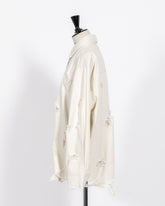 株式会社EUREKA TOPS DENIM DAMEGE SHIRT - WHITE