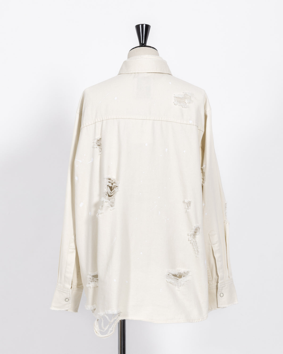 株式会社EUREKA TOPS DENIM DAMEGE SHIRT - WHITE