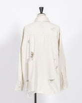 株式会社EUREKA TOPS DENIM DAMEGE SHIRT - WHITE