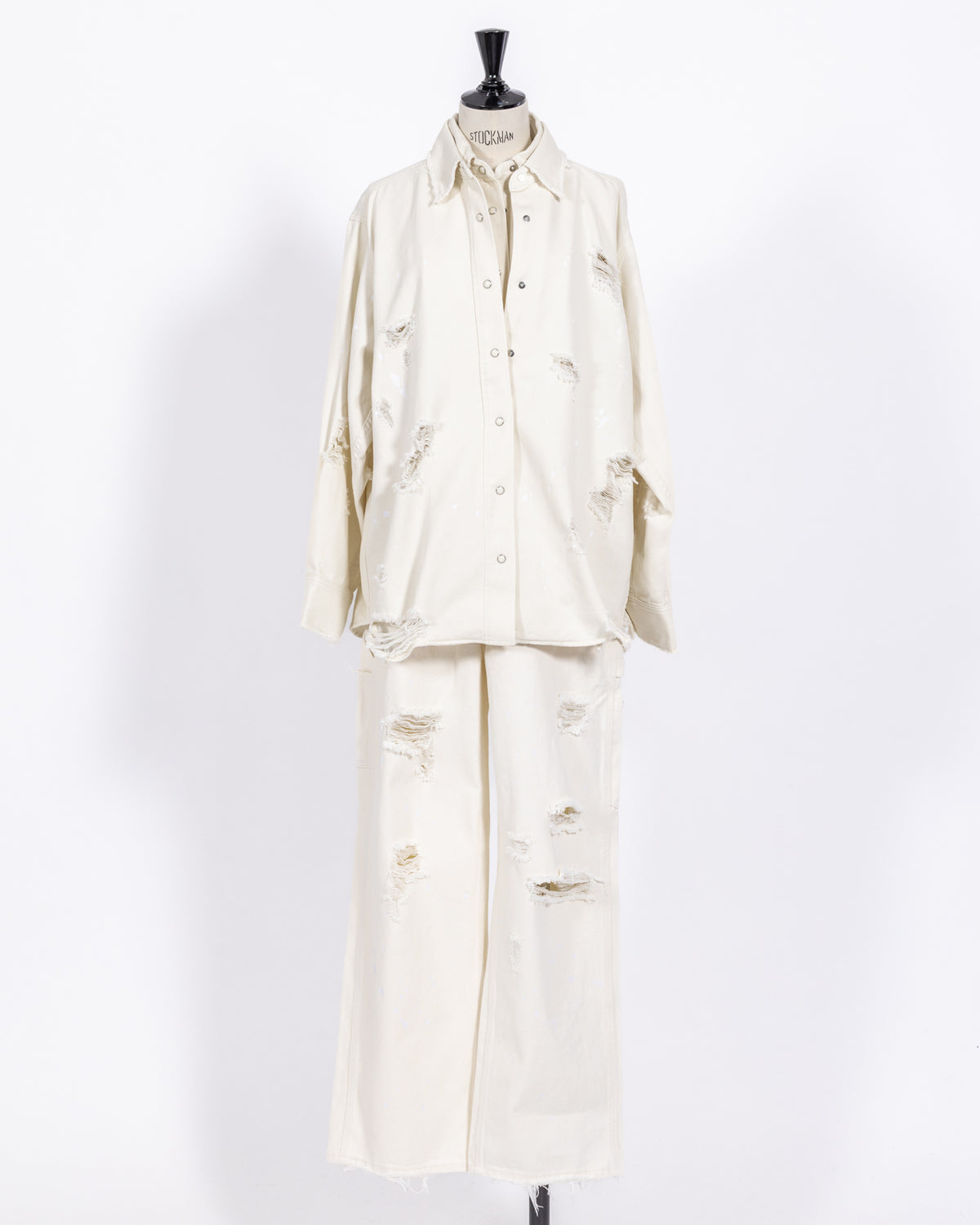 株式会社EUREKA BOTTOMS DENIM DAMEGE PANT - WHITE