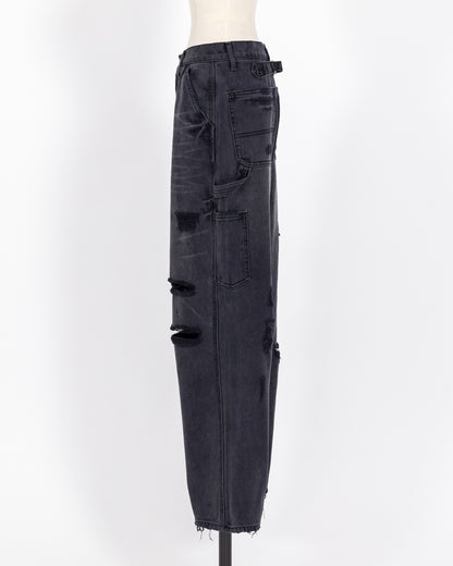 株式会社EUREKA BOTTOMS DENIM DAMEGE PANT - BLACK