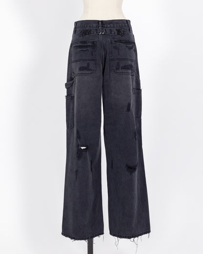 株式会社EUREKA BOTTOMS DENIM DAMEGE PANT - BLACK