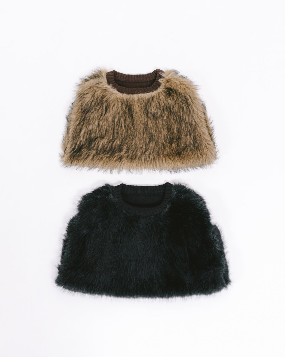 株式会社EUREKA KNIT FUR VEST - BLACK