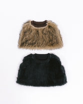 株式会社EUREKA KNIT FUR VEST - BLACK