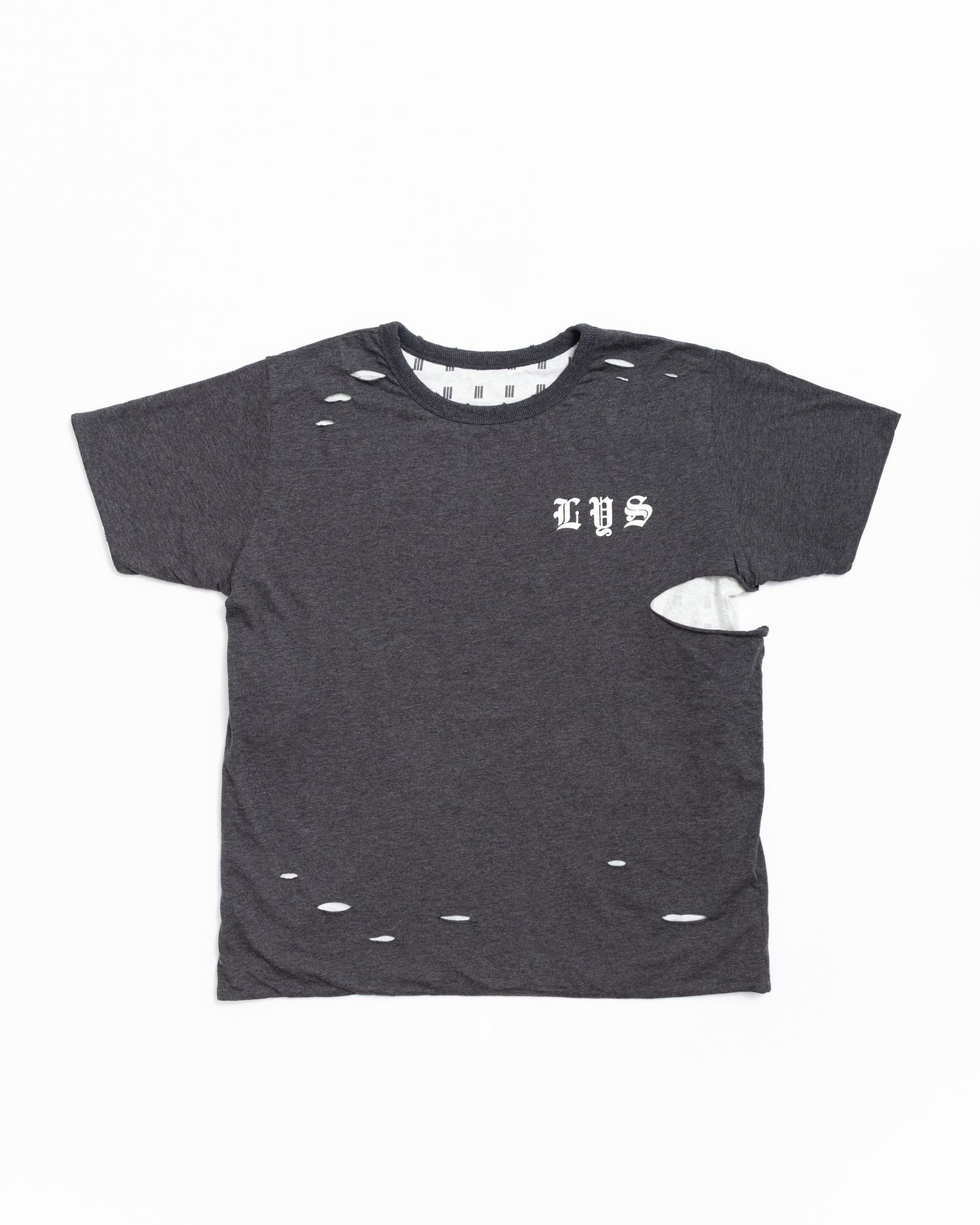 LAYAS - レイヤーズ TOPS REVERSIBLE PRINT TEE F GRAY×LIGHT GRAY