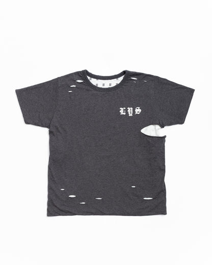 LAYAS - レイヤーズ TOPS REVERSIBLE PRINT TEE F GRAY×LIGHT GRAY
