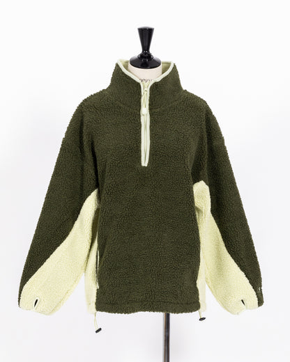 株式会社EUREKA TOPS FLEECE HALF ZIP TOP - KHAKI