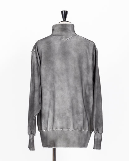 LAYAS - レイヤーズ TOPS DAMAGE SWEAT H/N - BLACK