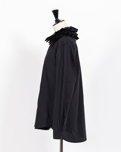 株式会社EUREKA SHIRT RUFFLED SHIRT - BLACK
