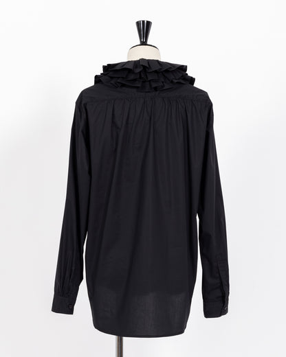 株式会社EUREKA SHIRT RUFFLED SHIRT - BLACK