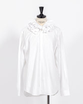株式会社EUREKA SHIRT RUFFLED SHIRT - WHITE