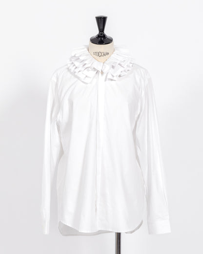 株式会社EUREKA SHIRT RUFFLED SHIRT - WHITE
