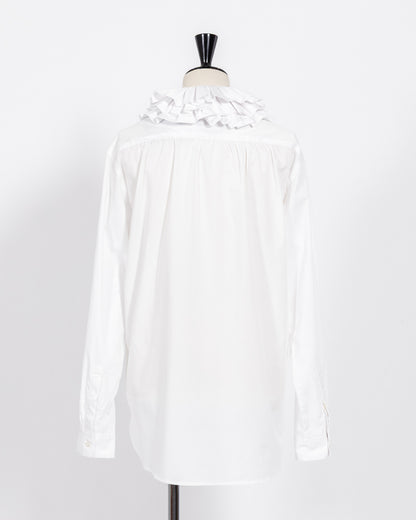 株式会社EUREKA SHIRT RUFFLED SHIRT - WHITE