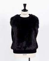 株式会社EUREKA KNIT FUR VEST - BLACK