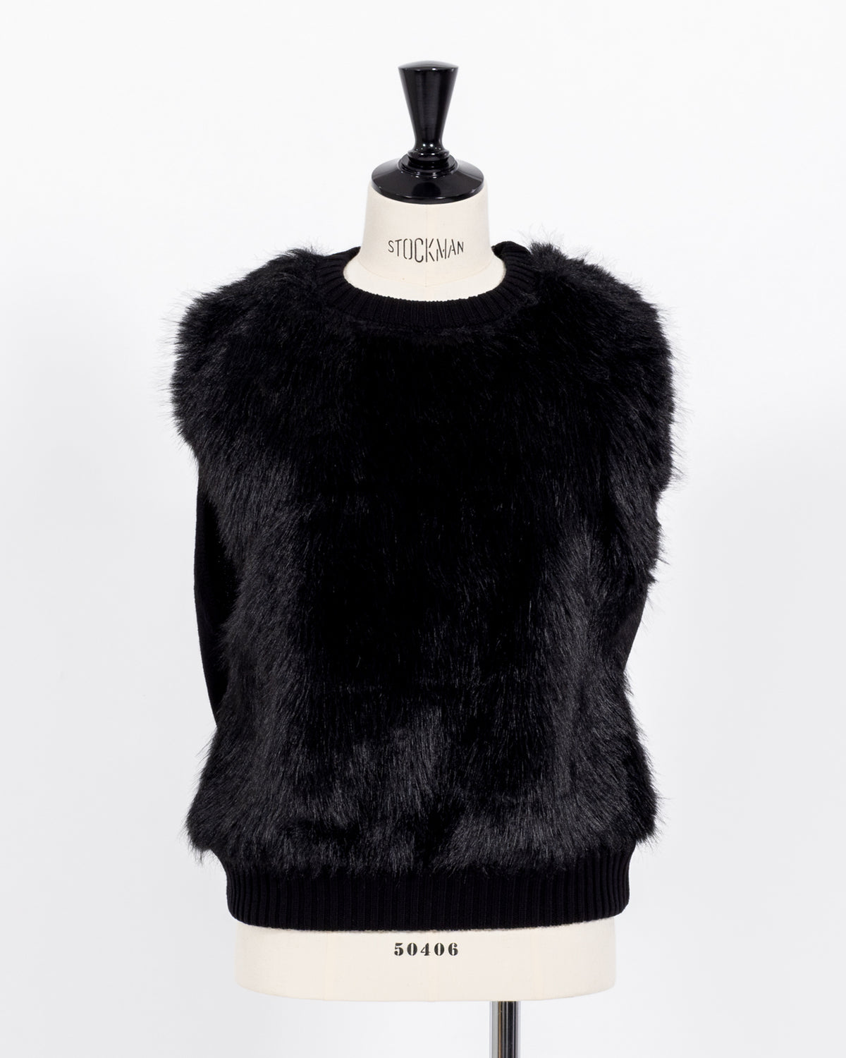 株式会社EUREKA KNIT FUR VEST - BLACK