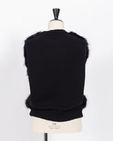 株式会社EUREKA KNIT FUR VEST - BLACK