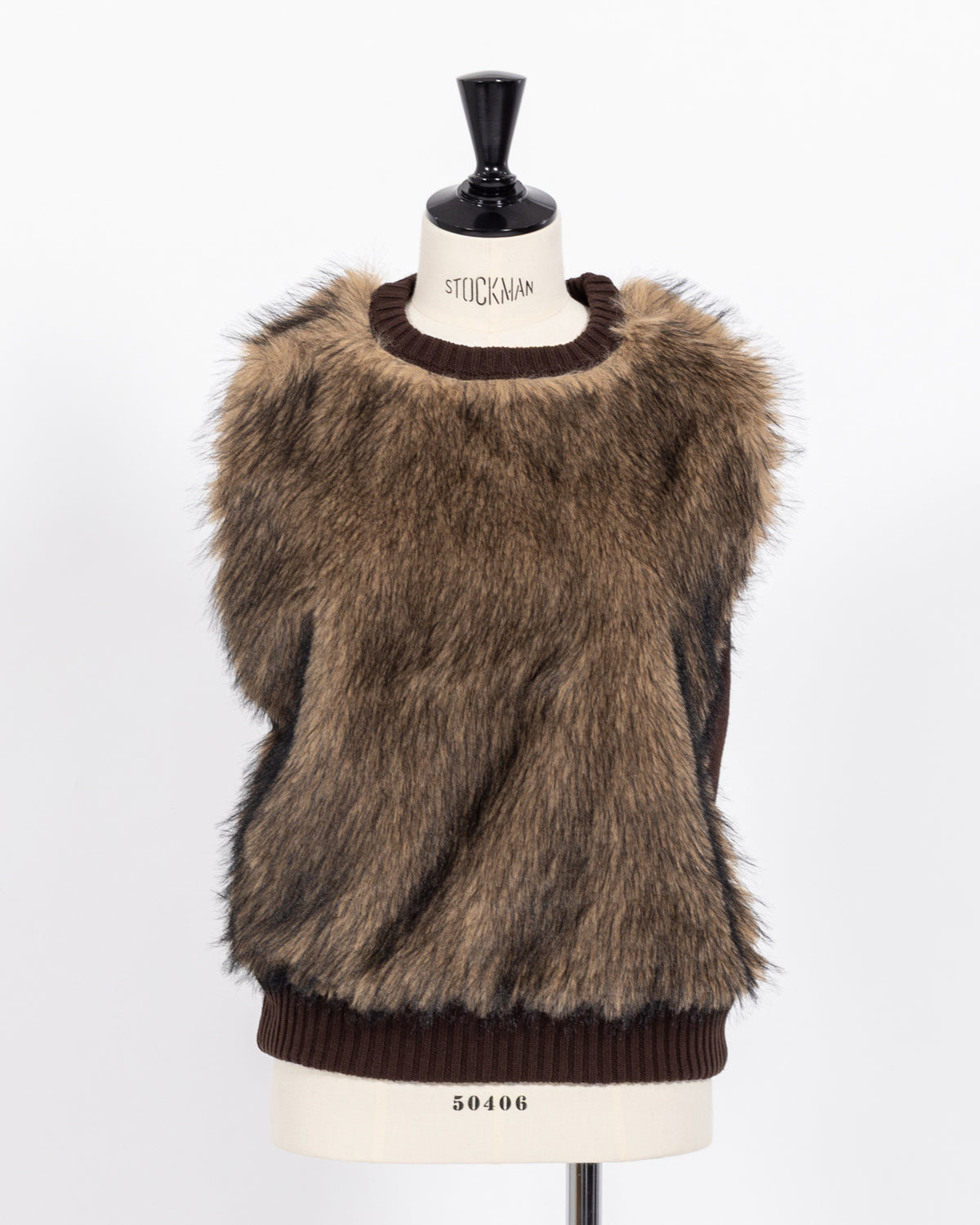 株式会社EUREKA KNIT FUR VEST - BROWN
