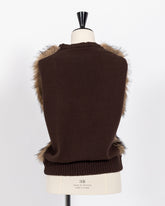 株式会社EUREKA KNIT FUR VEST - BROWN