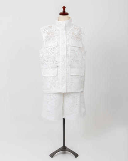 LAYAS - レイヤーズ OUTER LACE VEST - WHITE