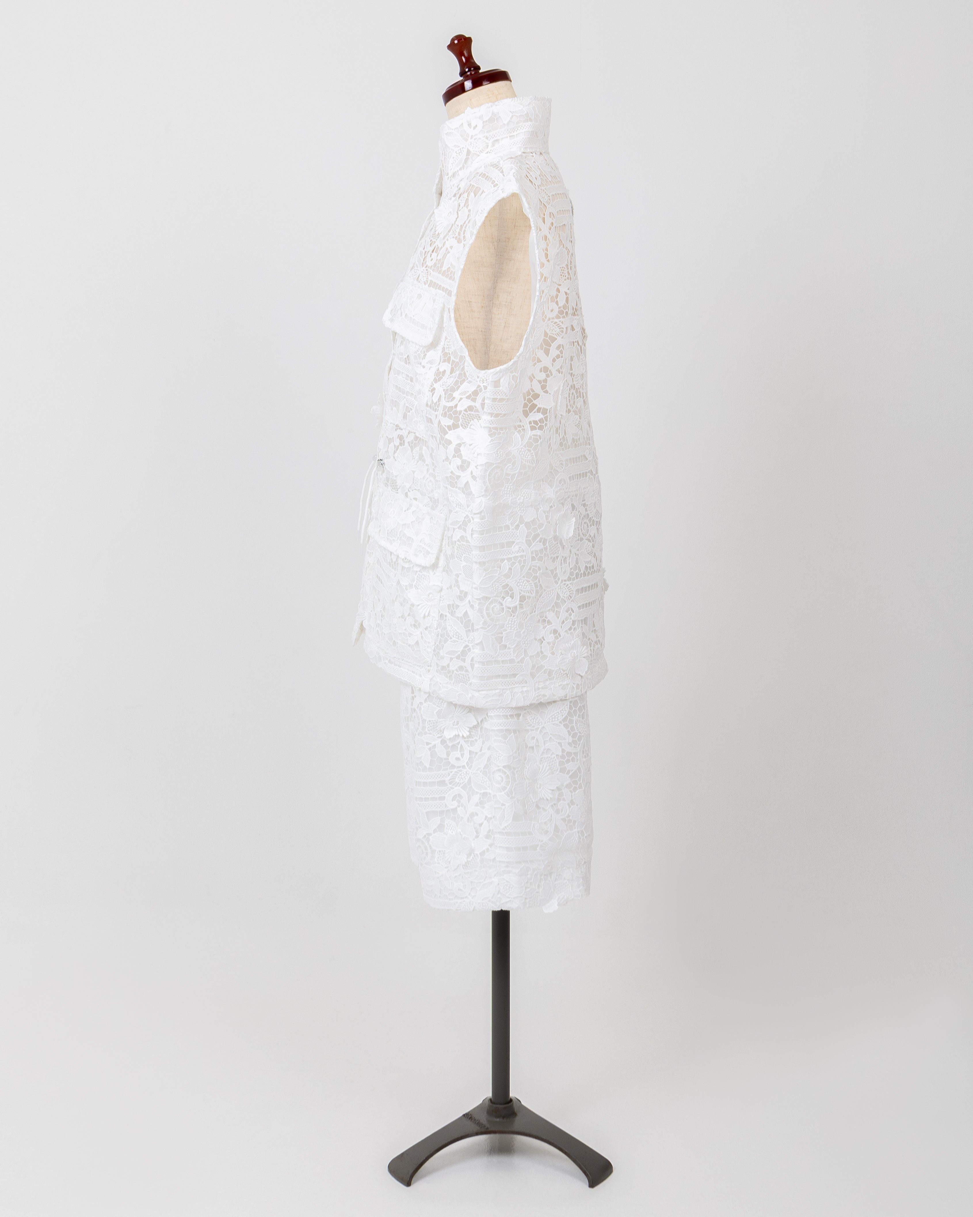 LAYAS - レイヤーズ OUTER LACE VEST - WHITE