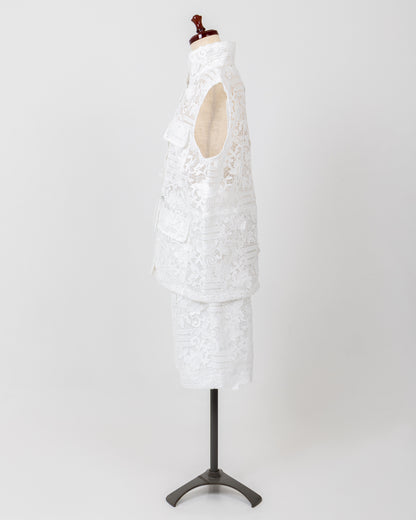 LAYAS - レイヤーズ OUTER LACE VEST - WHITE