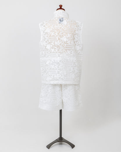 LAYAS - レイヤーズ OUTER LACE VEST - WHITE