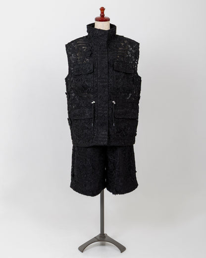LAYAS - レイヤーズ OUTER LACE VEST - BLACK