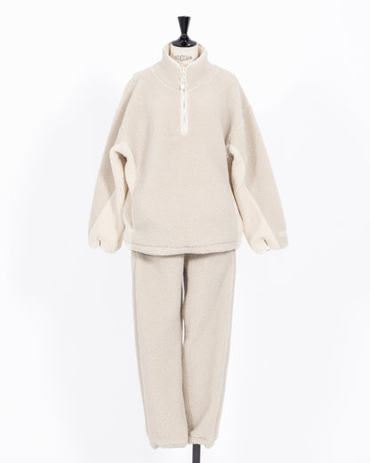 株式会社EUREKA TOPS FLEECE HALF ZIP TOP - BEIGE