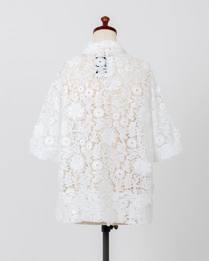 LAYAS - レイヤーズ SHIRT LACE SKIPPER S/S P/O - WHITE