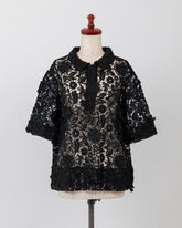 LAYAS - レイヤーズ SHIRT LACE SKIPPER S/S P/O - BLACK
