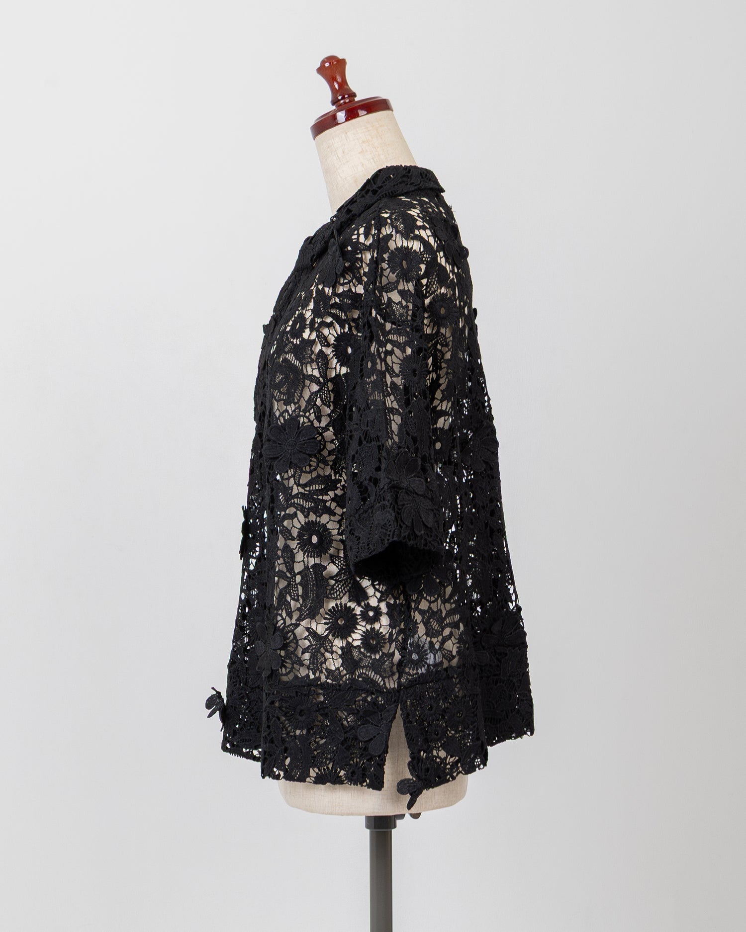 LAYAS - レイヤーズ SHIRT LACE SKIPPER S/S P/O - BLACK