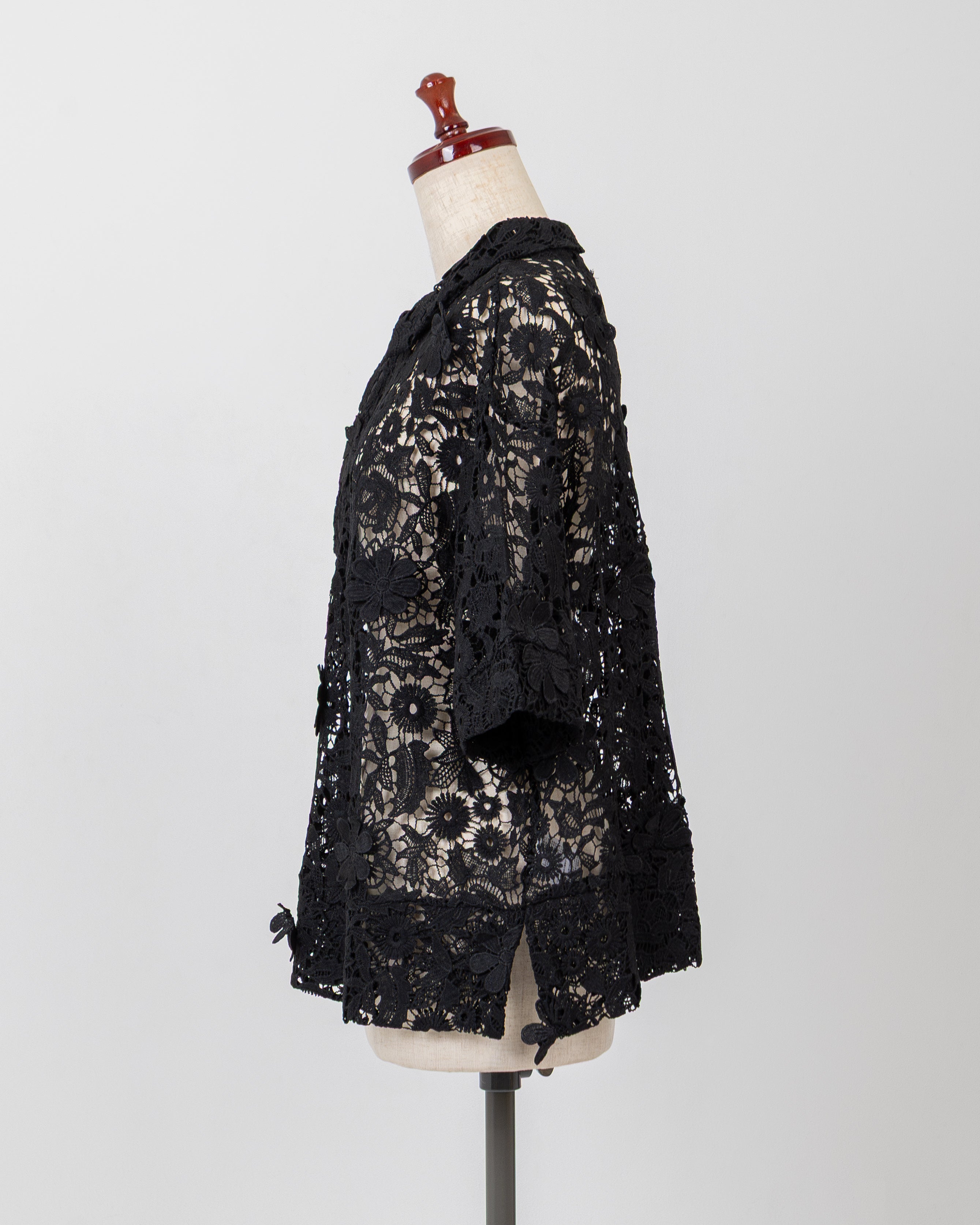 LAYAS - レイヤーズ SHIRT LACE SKIPPER S/S P/O - BLACK