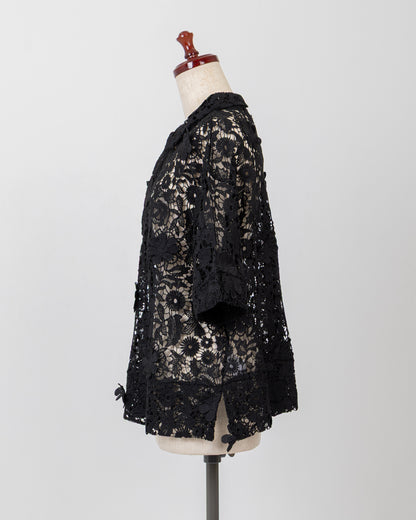 LAYAS - レイヤーズ SHIRT LACE SKIPPER S/S P/O - BLACK