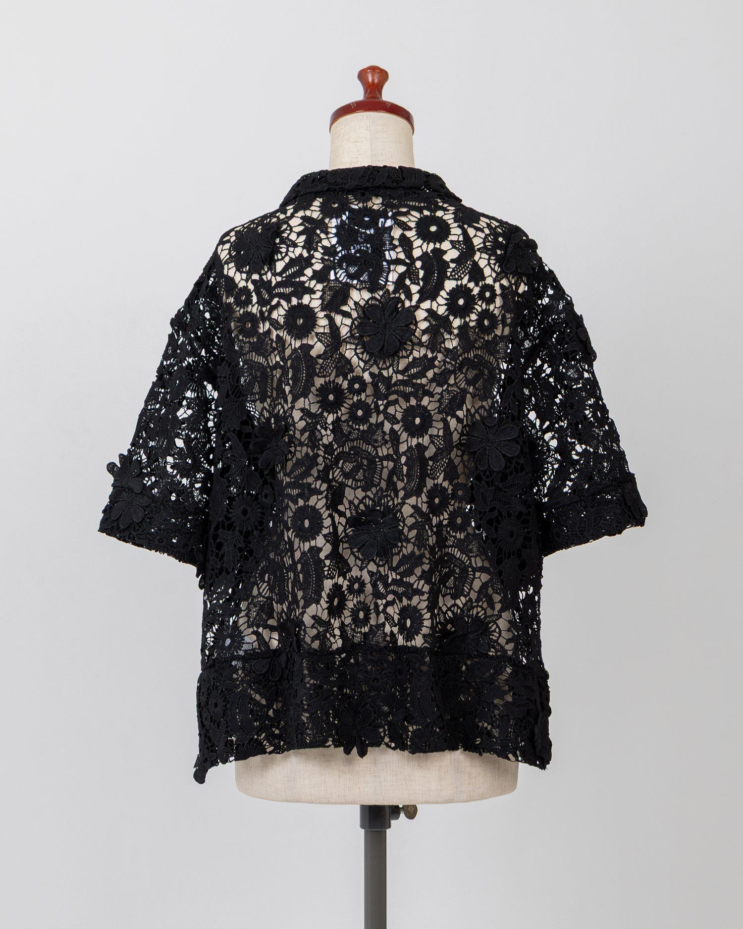 LAYAS - レイヤーズ SHIRT LACE SKIPPER S/S P/O - BLACK