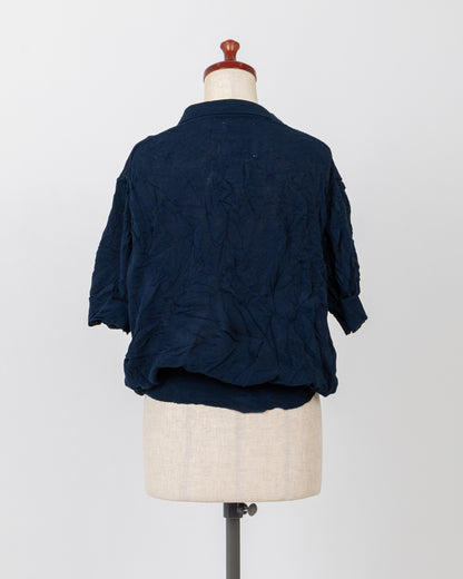 LAYAS - レイヤーズ TOPS SIWA POLO KNIT - NAVY