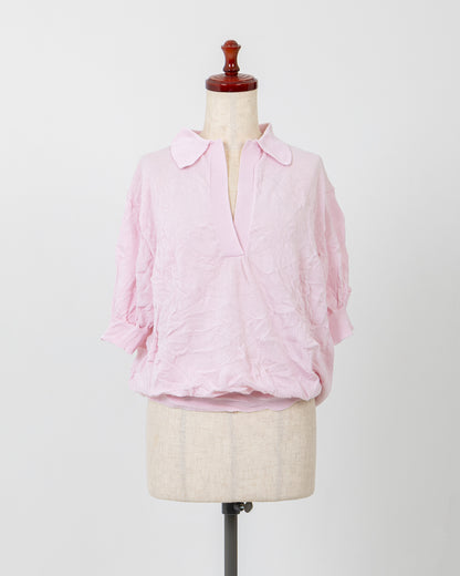 LAYAS - レイヤーズ TOPS SIWA POLO KNIT - PINK