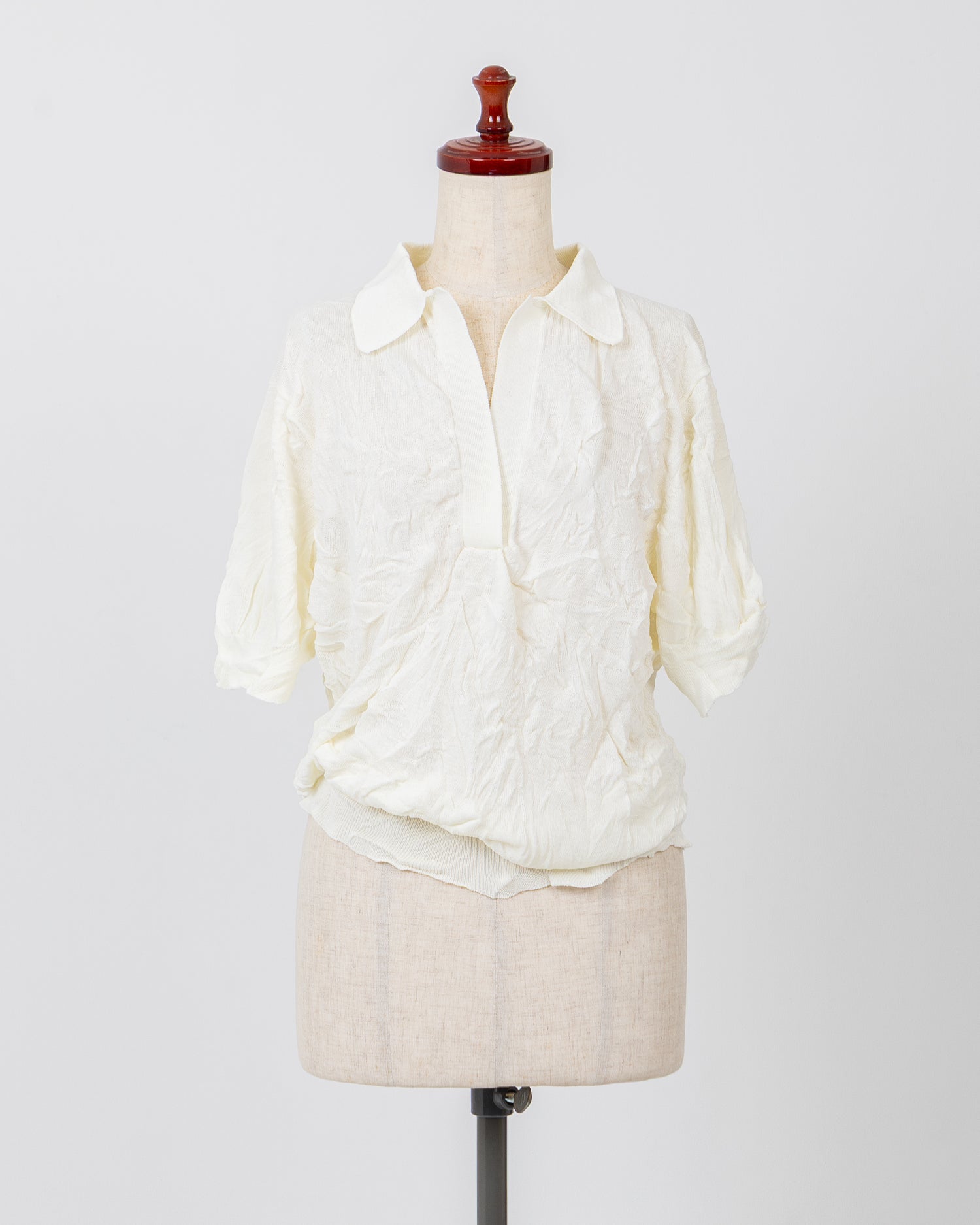 LAYAS - レイヤーズ TOPS SIWA POLO KNIT - WHITE
