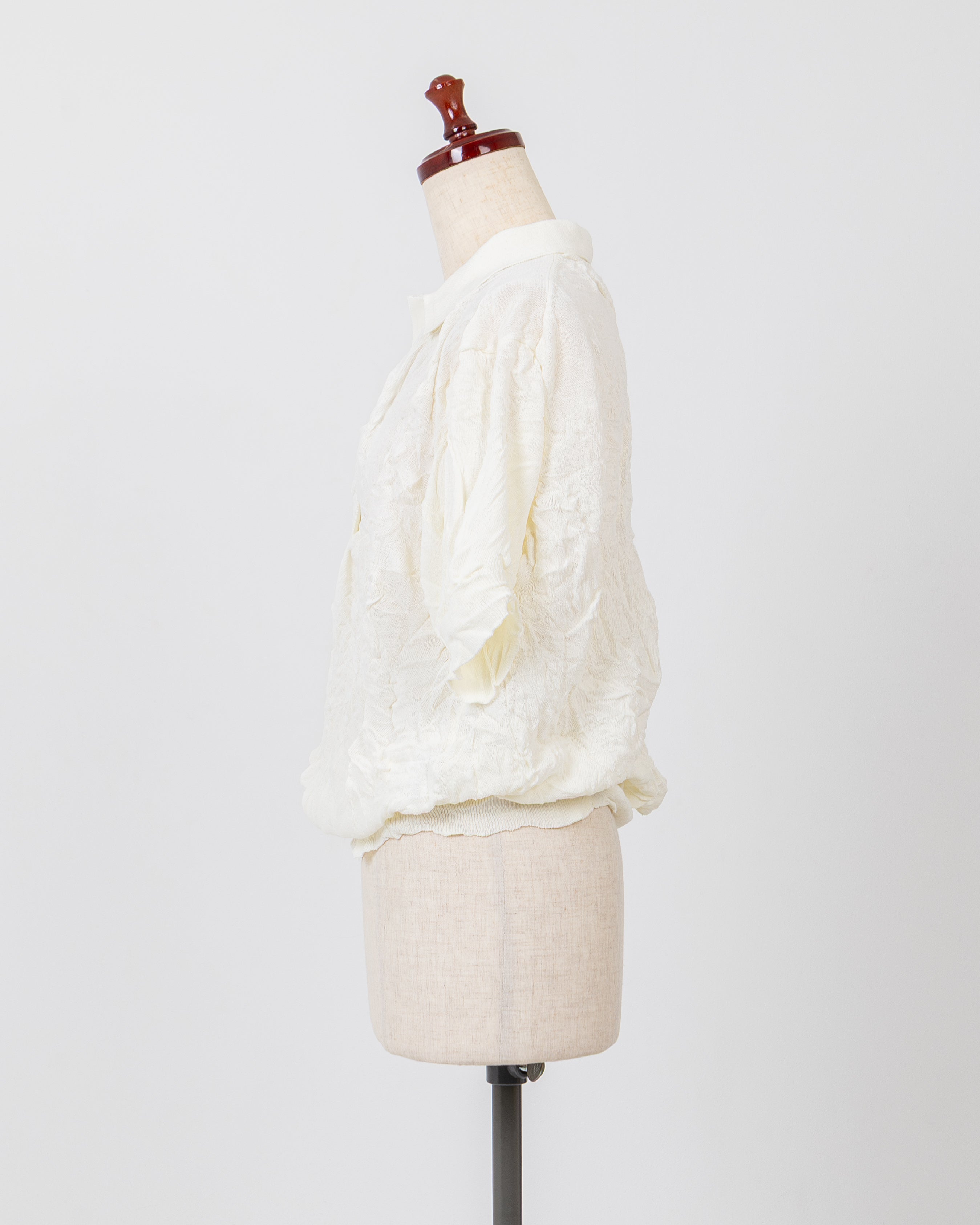LAYAS - レイヤーズ TOPS SIWA POLO KNIT - WHITE